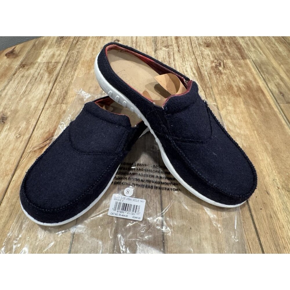 Spenco Siesta Navy Fleece Orthotic Cofort Slip Slide Mule Urban Woolie Navy 8